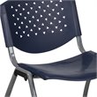Bowery Hill Plastic Textured Stacking Chair in Navy and Gray