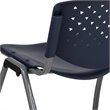 Bowery Hill Plastic Textured Stacking Chair in Navy and Gray
