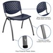 Bowery Hill Plastic Textured Stacking Chair in Navy and Gray