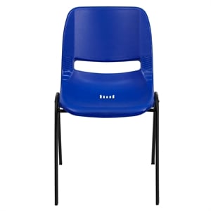 Bowery Hill Plastic Navy and Black Stackable School Chair Vented Back 24.5&quot