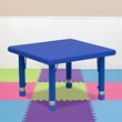 Bowery Hill Plastic Blue Activity Table Square Adjustable Height 24