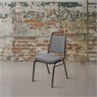 Bowery Hill Stackable Trapezoidal Back Banquet Chair in Gray and Silver