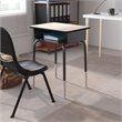 Bowery Hill Modern Open Front Laminate Top Classroom Desk in Gray