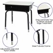 Bowery Hill Modern Open Front Laminate Top Classroom Desk in Gray