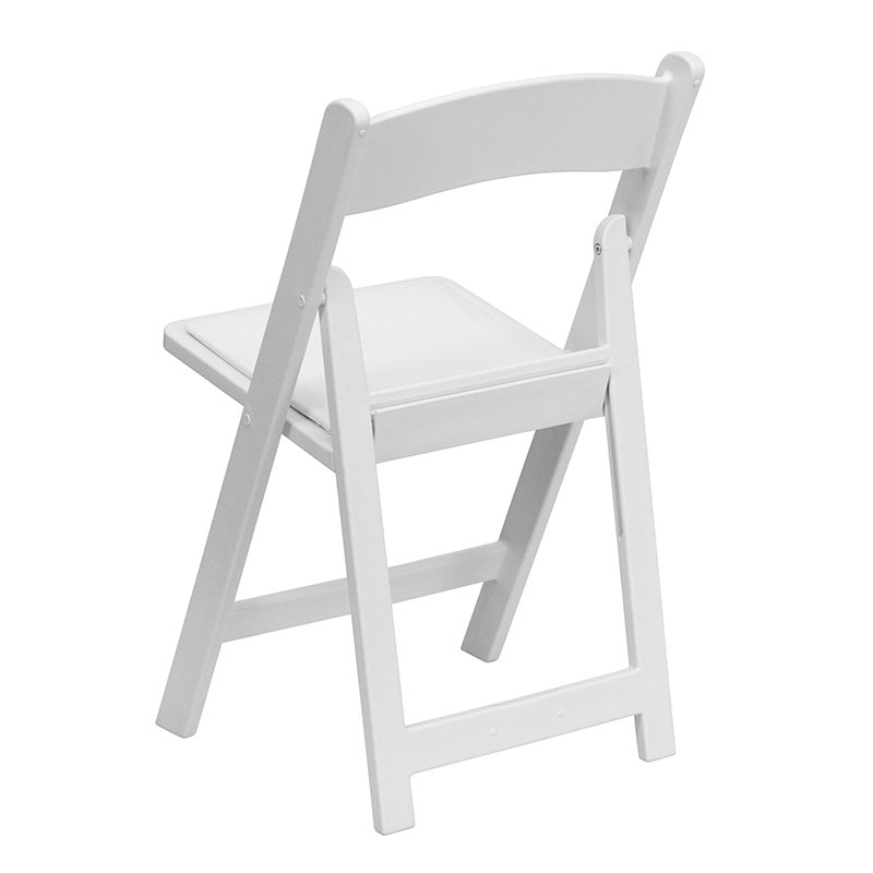 Bowery Hill Resin and Vinyl Folding Chair in White (Set of 2)