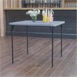 Bowery Hill Square Bi-Fold Metal Folding Table with Carrying Handle in Gray