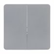 Bowery Hill Square Bi-Fold Metal Folding Table with Carrying Handle in Gray