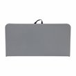Bowery Hill Square Bi-Fold Metal Folding Table with Carrying Handle in Gray