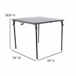 Bowery Hill Square Bi-Fold Metal Folding Table with Carrying Handle in Gray
