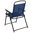Bowery Hill 6PC Plastic Patio Umbrella Table & Chairs Set in Navy