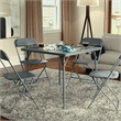 Bowery Hill Vinyl Gray Card Table Square Foldable 33.5