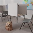 Bowery Hill Metal Stand-Alone Study Carrel w/ Height Adjustable Legs in Gray