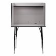 Bowery Hill Metal Stand-Alone Study Carrel w/ Height Adjustable Legs in Gray