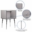 Bowery Hill Metal Stand-Alone Study Carrel w/ Height Adjustable Legs in Gray