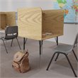 Bowery Hill Metal Stand-Alone Study Carrel w/ Height Adjustable Legs in Oak