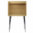 Bowery Hill Metal Stand-Alone Study Carrel w/ Height Adjustable Legs in Oak