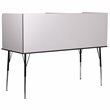 Bowery Hill Metal Stand-Alone Double Study Carrel w/ Adjustable Legs in Gray