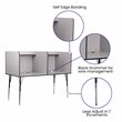 Bowery Hill Metal Stand-Alone Double Study Carrel w/ Adjustable Legs in Gray