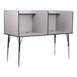 Bowery Hill Metal Stand-Alone Double Study Carrel w/ Adjustable Legs in Gray