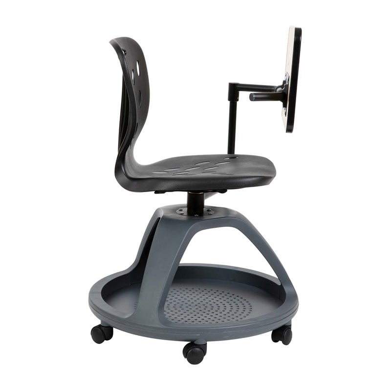 Bowery Hill 360 Degree Tablet Rotation Metal Mobile Desk Chair in Black