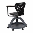 Bowery Hill 360 Degree Tablet Rotation Metal Mobile Desk Chair in Black