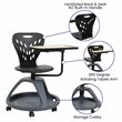 Bowery Hill 360 Degree Tablet Rotation Metal Mobile Desk Chair in Black