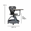 Bowery Hill 360 Degree Tablet Rotation Metal Mobile Desk Chair in Black