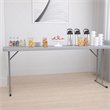 Bowery Hill Rectangle Plastic Folding Training/Seminar Table in Gray