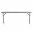 Bowery Hill Rectangle Plastic Folding Training/Seminar Table in Gray