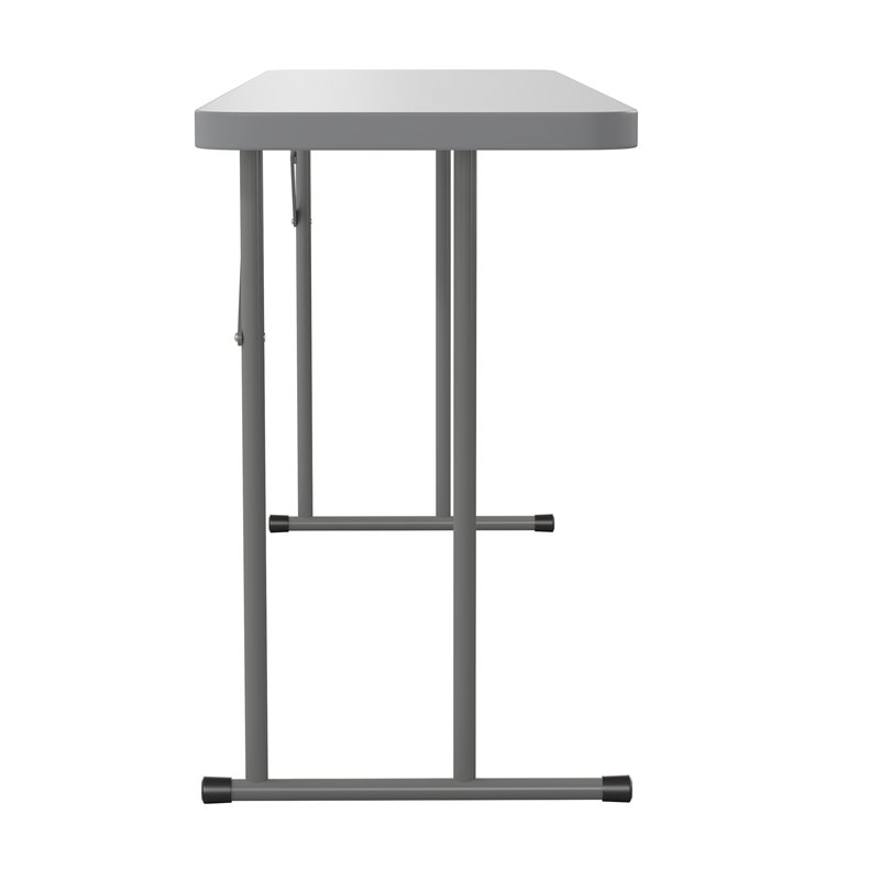 Bowery Hill Rectangle Plastic Folding Training/Seminar Table in Gray