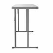 Bowery Hill Rectangle Plastic Folding Training/Seminar Table in Gray