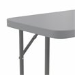 Bowery Hill Rectangle Plastic Folding Training/Seminar Table in Gray