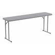 Bowery Hill Rectangle Plastic Folding Training/Seminar Table in Gray