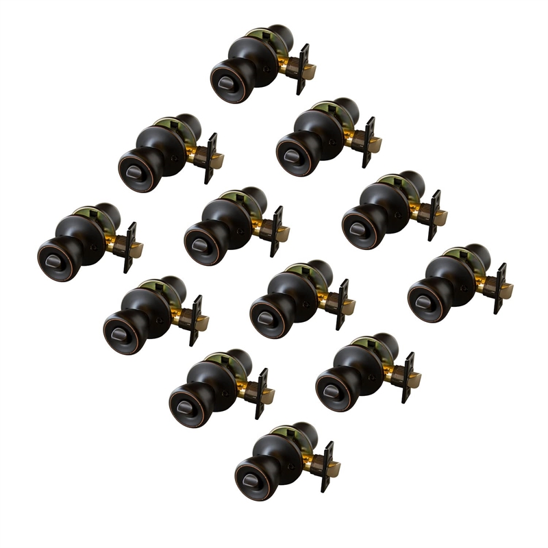 Bowery Hill Terrace Bronze 6 Way Brass Latch Door Knob 12 Pack