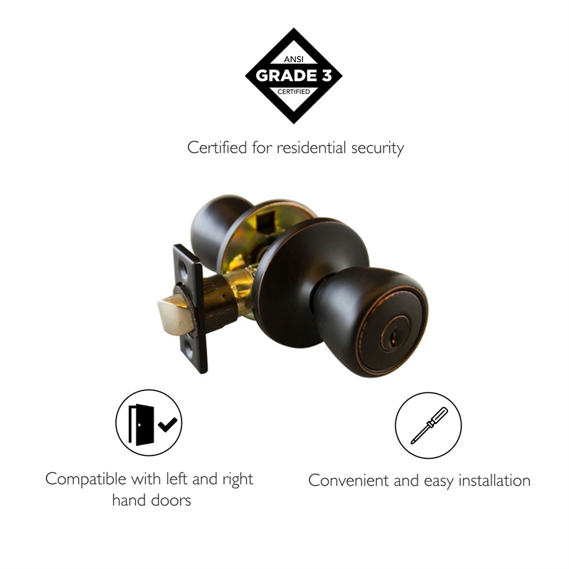 Bowery Hill Terrace Privacy Brass Door Knob in Oil Rubbed Bronze 2 Pack