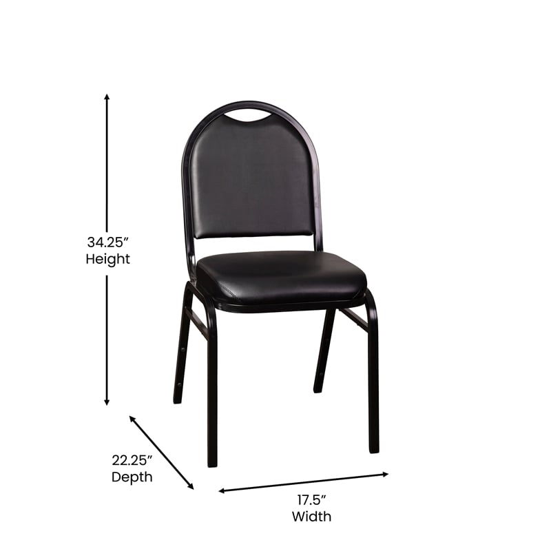 Bowery Hill Contemporary Vinyl Stacking Banquet Chair in Black