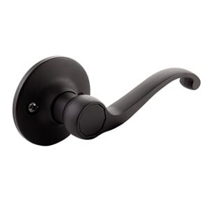 Bowery Hill Scroll Brass Ergonomic Dummy Door Lever in Matte Black