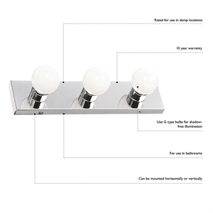 Bowery Hill Modern Steel Vanity Light in Polished Chrome 6-Light