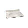 Bowery Hill Marble Single Bowl Vanity Top Solid Ivory Swirl 25Inch