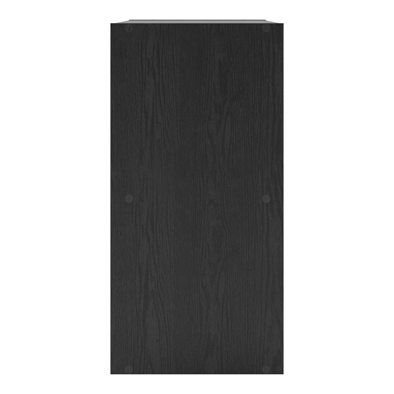 Bowery Hill Contemporary Stackable Wood 2-Shelf Bookcase in Black
