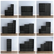 Bowery Hill Contemporary Stackable Wood 2-Shelf Bookcase in Black