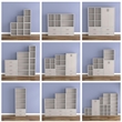 Bowery Hill Contemporary Stackable Wood 2-Shelf Bookcase in Gray