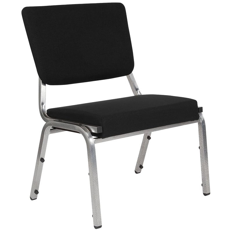 Bowery Hill Contemporary Reception Chair in Black and Silver