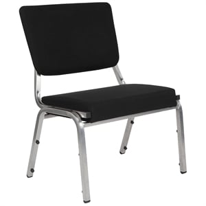 Bowery Hill Contemporary Reception Chair in Black and Silver