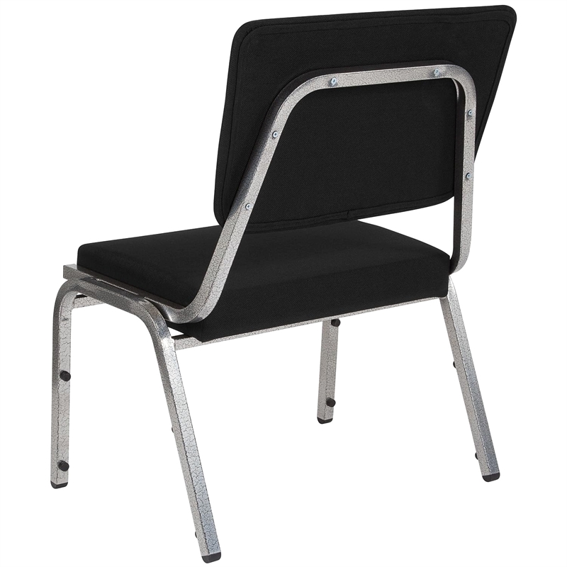 Bowery Hill Contemporary Reception Chair in Black and Silver