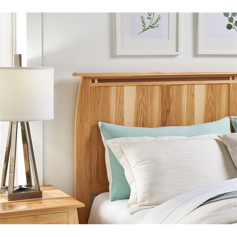 Bowery Hill Contemporary Solid Wood Queen Panel Headboard in Natural