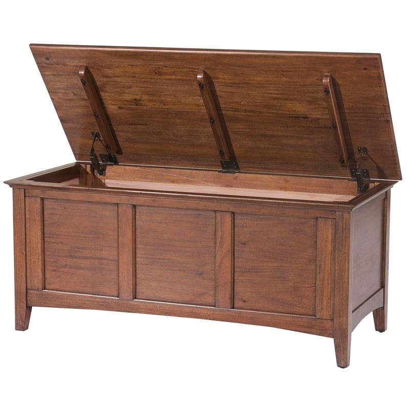 Bowery Hill Transitional Solid Wood Blanket Chest in Cherry Brown