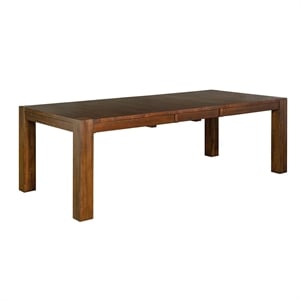 Bowery Hill 70&quot Solid Wood Leg Table with Butterfly Leaf in Mahogany