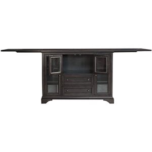 Bowery Hill Contemporary Solid Wood Flip-Top Server in Warm Gray