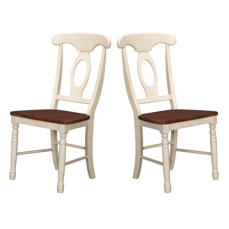 Bowery Hill Contemporary Dining Side Chair in Buttermilk (Set of 2)